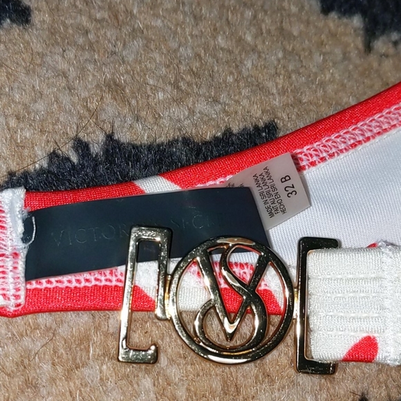 Goddess Melon Pink and White Bay Leaf bikini by VS - Picture 6 of 11